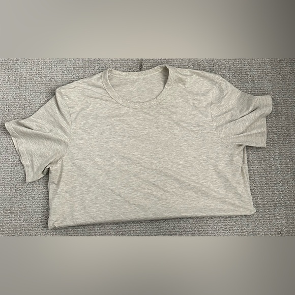 LULULEMON Fundamental Tee Heathered Natural Ivory Size M - Picture 2 of 5